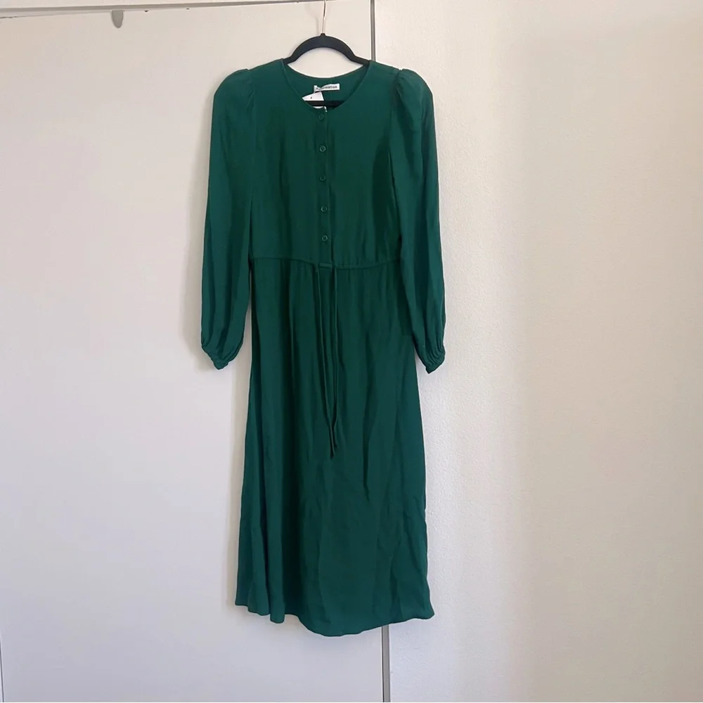 Reformation Lisse Dress in Emerald Green - Picture 6 of 7